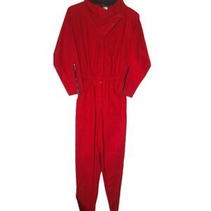Vtg 80s Tiffany Sportswear Red Jumpsuit Flight Suit Boiler Suit Size 5/6